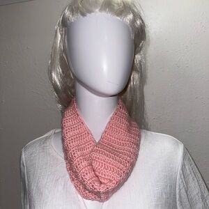 Pink Knit Infinity Scarf